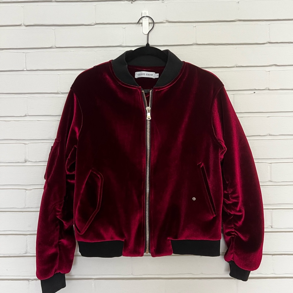 Grace Chow Velvet Bomber Jacket
